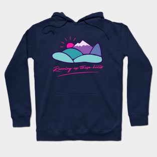 Running Up Those Hills - Mountain trail runner 80/90s retro vintage edition Hoodie